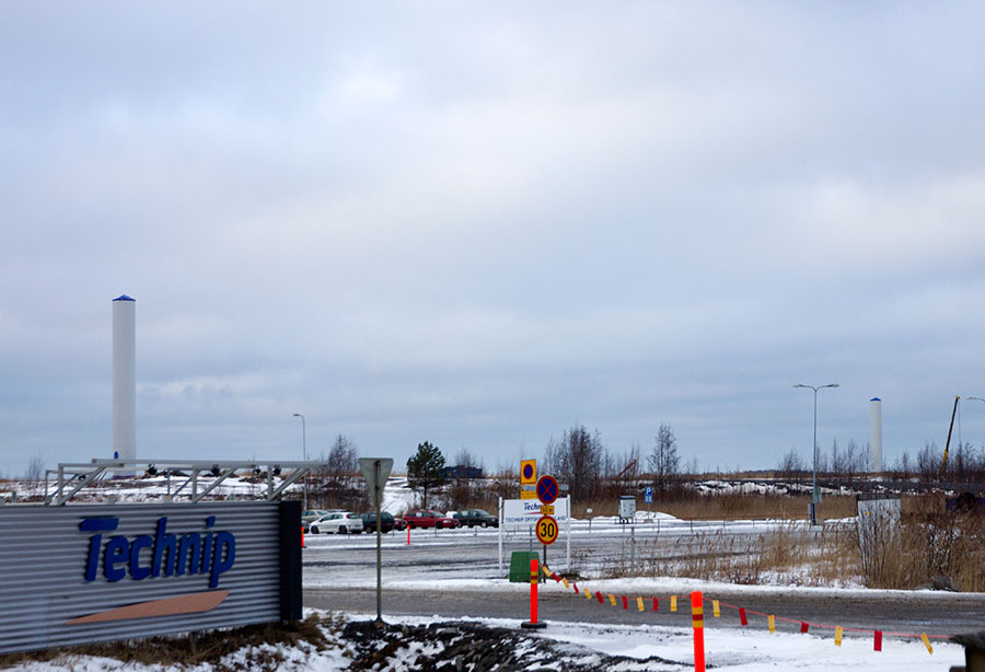 Technipin tuulivoimalan tolpat